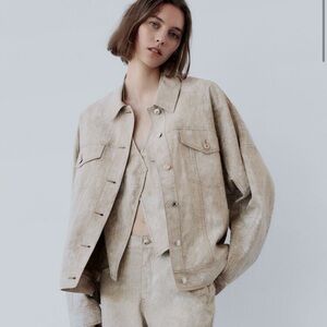 Zara Oversize Linen Blend Jacket XS-S